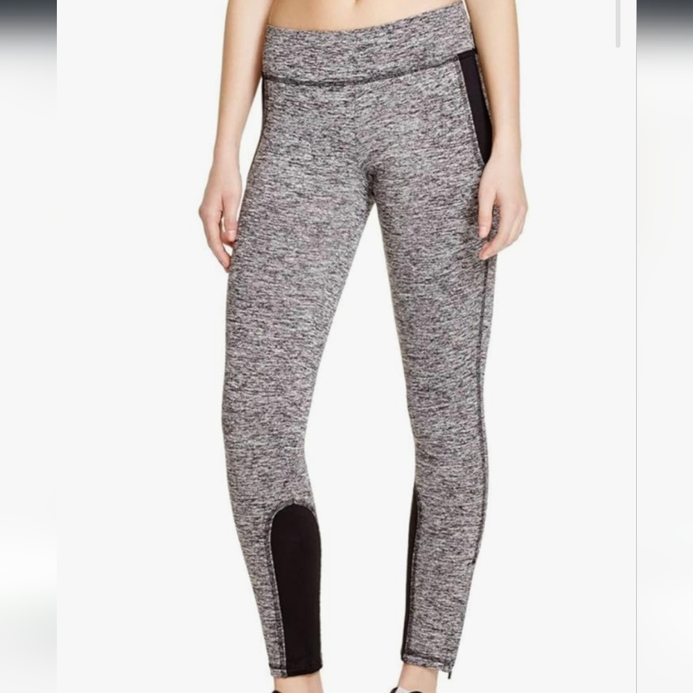 *MNY Marc New York Gray & Black Colorblock Ankle-Zip Athletic Leggings Sz L